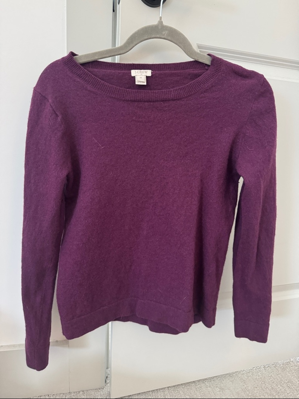 J. Crew Plum Purple Cashmere Crewneck Sweater